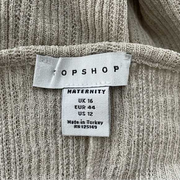 Topshop Maternity Maxi Ribbed Dress Long Sleeve Cream Size 12 Large - Picture 11 of 12